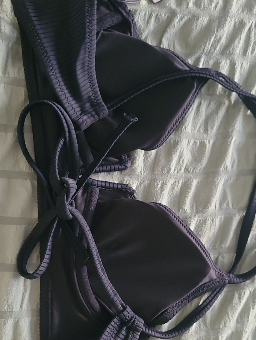 Shade & Shore Ribbed Triangle Swim Top - Picture 2 of 4